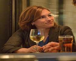 Jo Anderson consuming alcohol